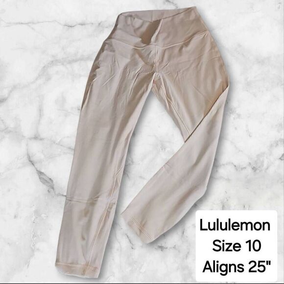 Lululemon Size 10 Aligns 25" Light Pink - Picture 1 of 5